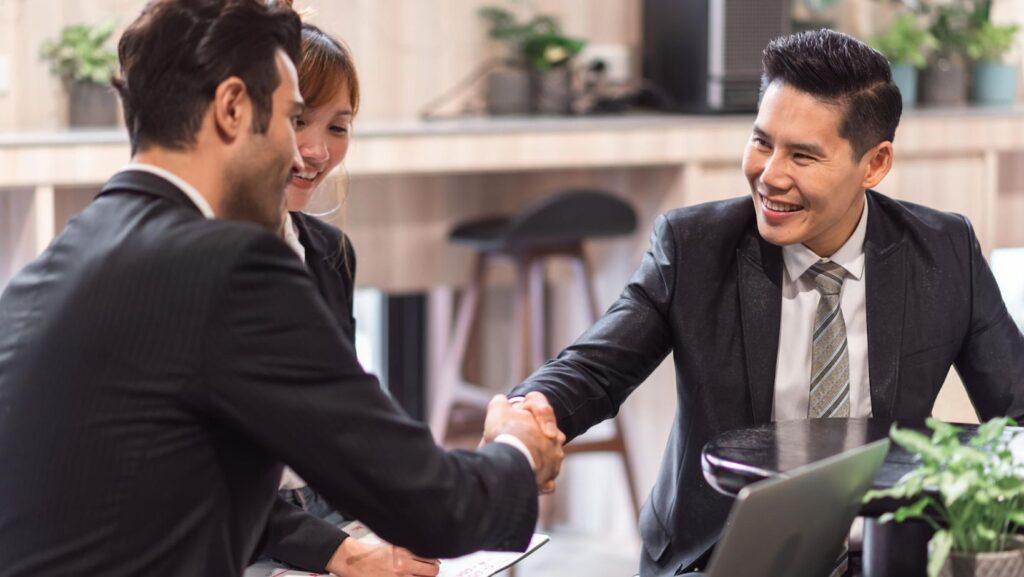 Lender and Businessman Shaking Hands